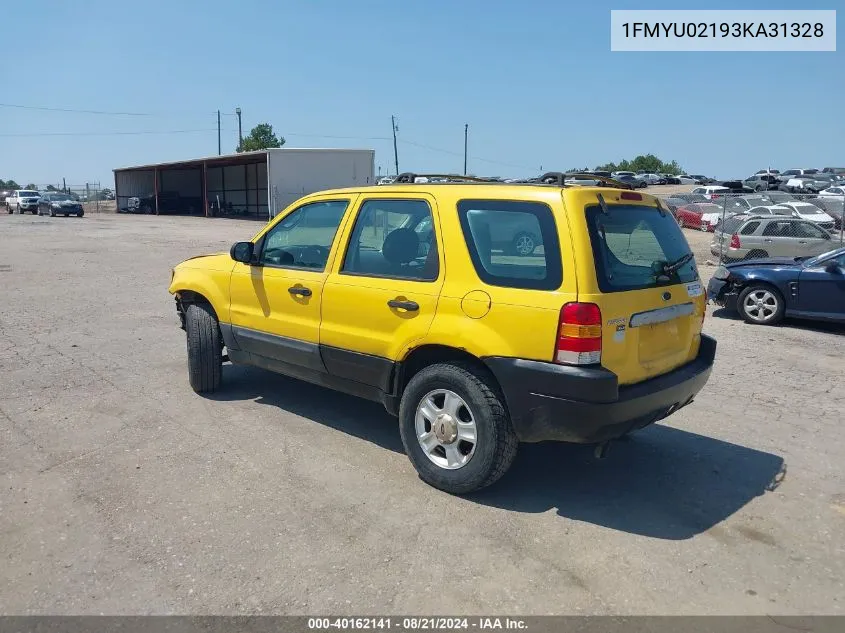 2003 Ford Escape Xls VIN: 1FMYU02193KA31328 Lot: 40162141