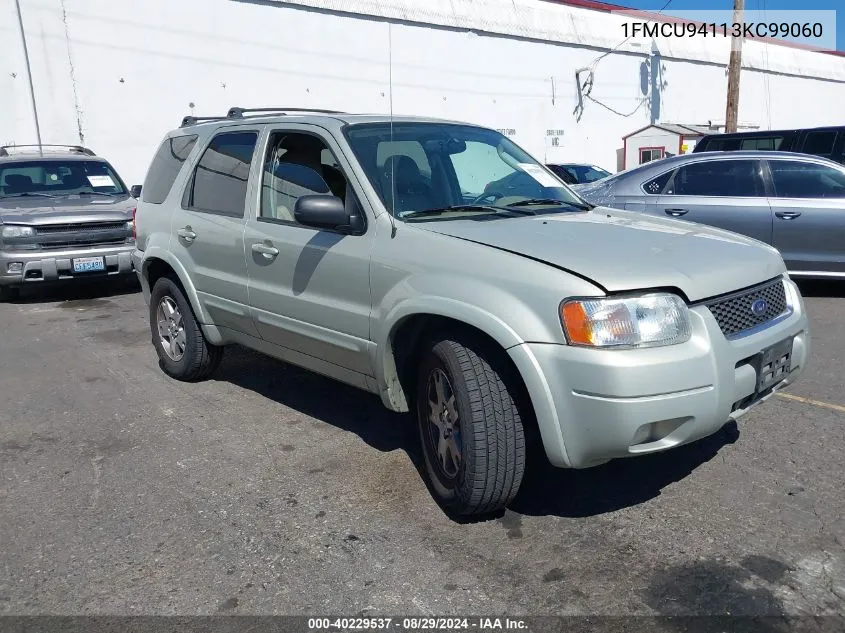 2003 Ford Escape Limited VIN: 1FMCU94113KC99060 Lot: 40229537