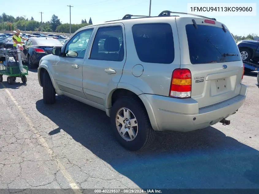 2003 Ford Escape Limited VIN: 1FMCU94113KC99060 Lot: 40229537