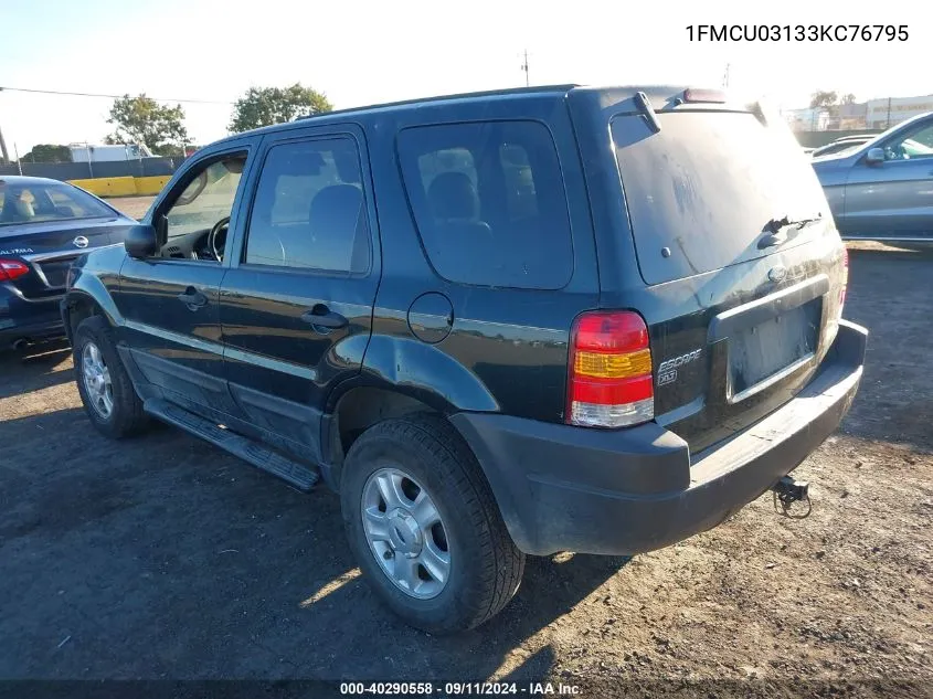 2003 Ford Escape Xlt VIN: 1FMCU03133KC76795 Lot: 40290558