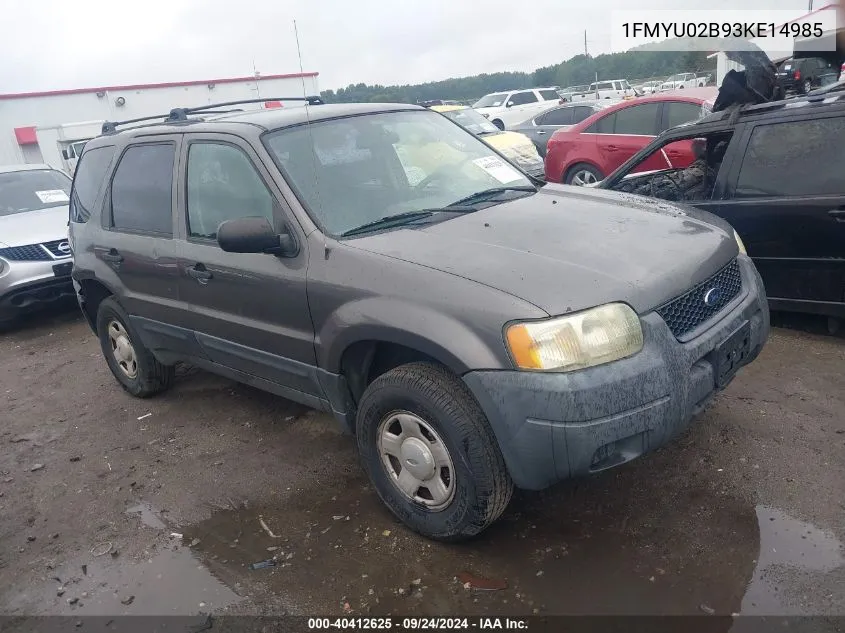 2003 Ford Escape Xls VIN: 1FMYU02B93KE14985 Lot: 40412625