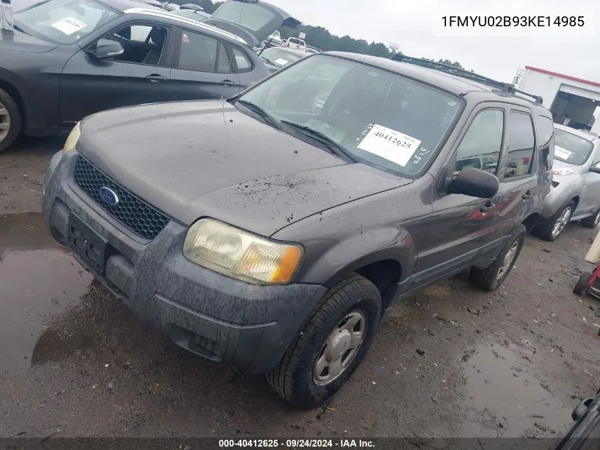 2003 Ford Escape Xls VIN: 1FMYU02B93KE14985 Lot: 40412625