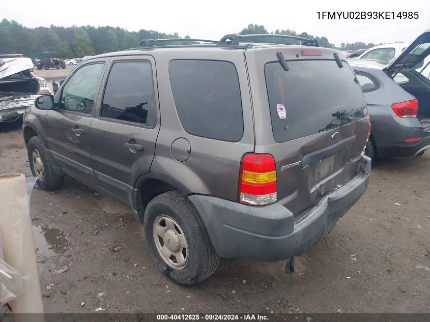 2003 Ford Escape Xls VIN: 1FMYU02B93KE14985 Lot: 40412625