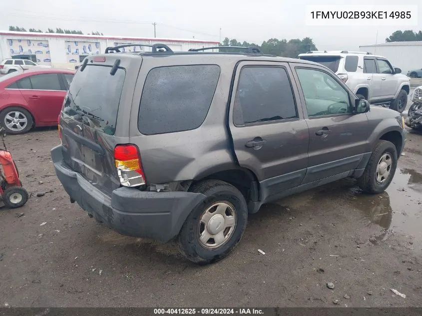 2003 Ford Escape Xls VIN: 1FMYU02B93KE14985 Lot: 40412625