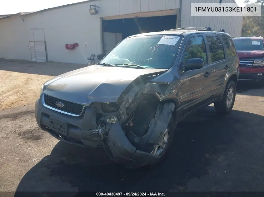 2003 Ford Escape Xlt VIN: 1FMYU03153KE11801 Lot: 40430497