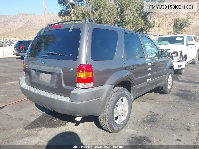 2003 Ford Escape Xlt VIN: 1FMYU03153KE11801 Lot: 40430497