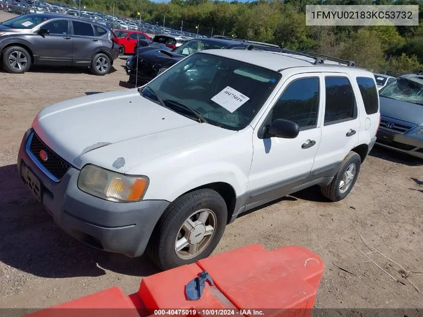 2003 Ford Escape Xls VIN: 1FMYU02183KC53732 Lot: 40475019