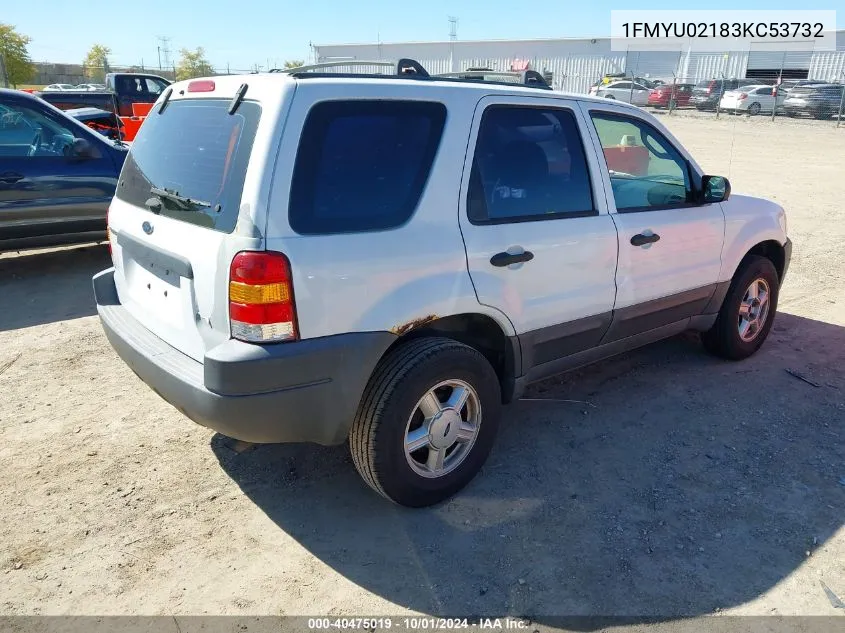 2003 Ford Escape Xls VIN: 1FMYU02183KC53732 Lot: 40475019