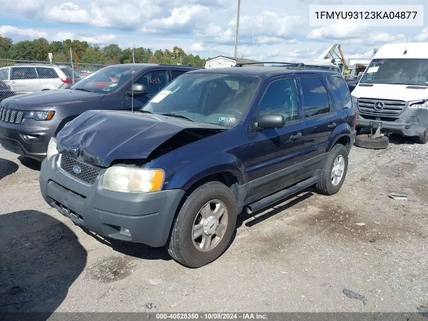 2003 Ford Escape Xlt VIN: 1FMYU93123KA04877 Lot: 40528350