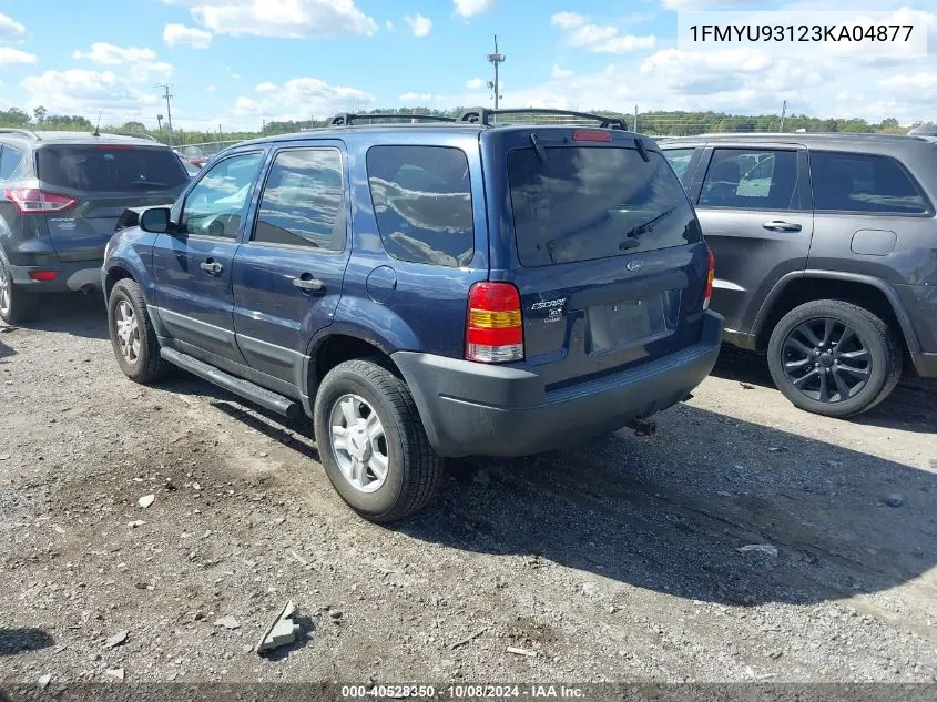 2003 Ford Escape Xlt VIN: 1FMYU93123KA04877 Lot: 40528350