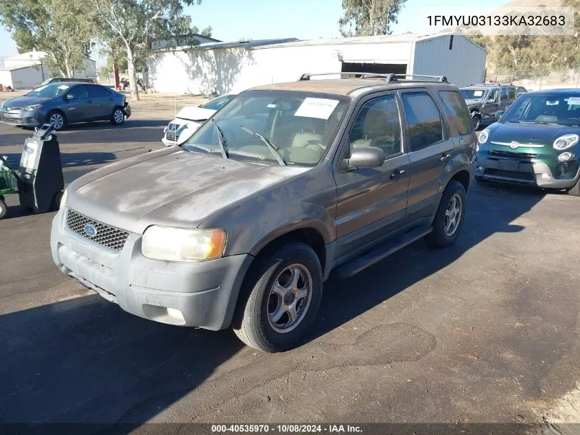 2003 Ford Escape Xlt VIN: 1FMYU03133KA32683 Lot: 40535970