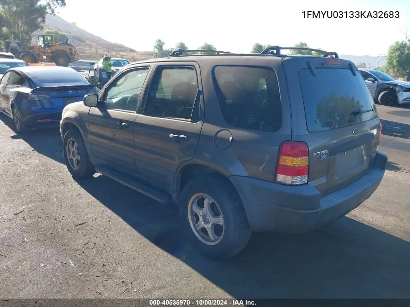 2003 Ford Escape Xlt VIN: 1FMYU03133KA32683 Lot: 40535970