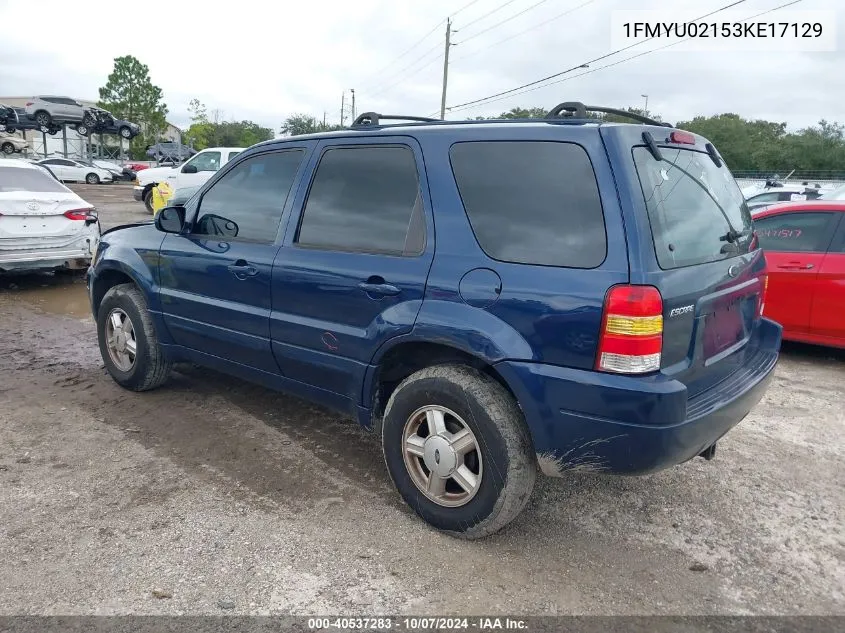 2003 Ford Escape Xls VIN: 1FMYU02153KE17129 Lot: 40537283