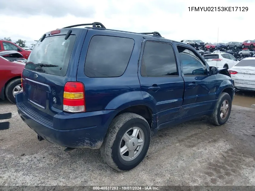 2003 Ford Escape Xls VIN: 1FMYU02153KE17129 Lot: 40537283