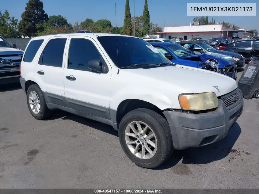 2003 Ford Escape Xls VIN: 1FMYU021X3KD21173 Lot: 40547157