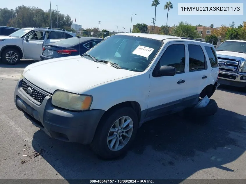 2003 Ford Escape Xls VIN: 1FMYU021X3KD21173 Lot: 40547157