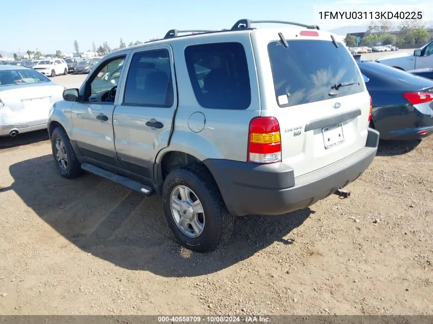 1FMYU03113KD40225 2003 Ford Escape Xlt