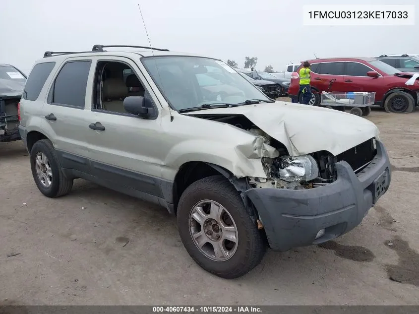 2003 Ford Escape Xlt VIN: 1FMCU03123KE17033 Lot: 40607434