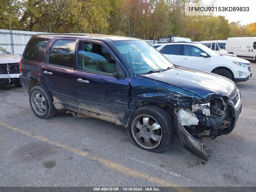 2003 Ford Escape Xls VIN: 1FMCU92153KD89833 Lot: 40615108