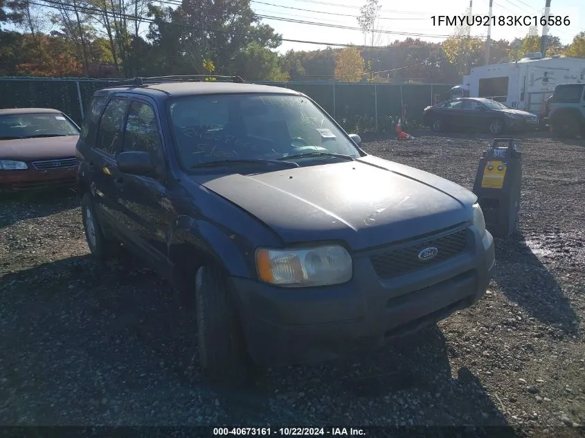 2003 Ford Escape Xls VIN: 1FMYU92183KC16586 Lot: 40673161