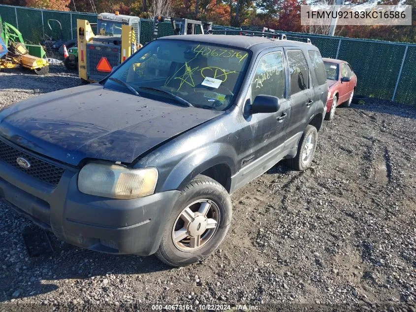 2003 Ford Escape Xls VIN: 1FMYU92183KC16586 Lot: 40673161