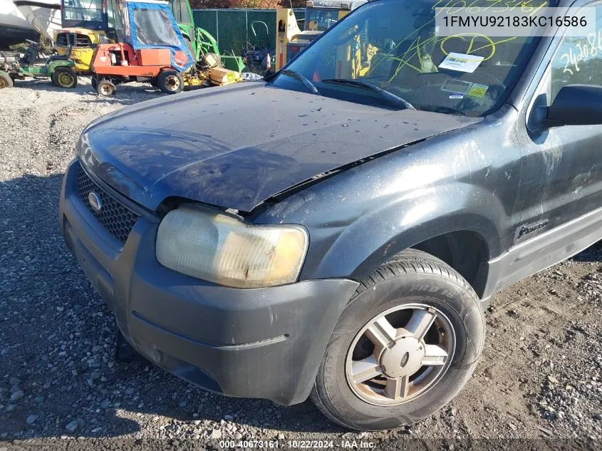 2003 Ford Escape Xls VIN: 1FMYU92183KC16586 Lot: 40673161