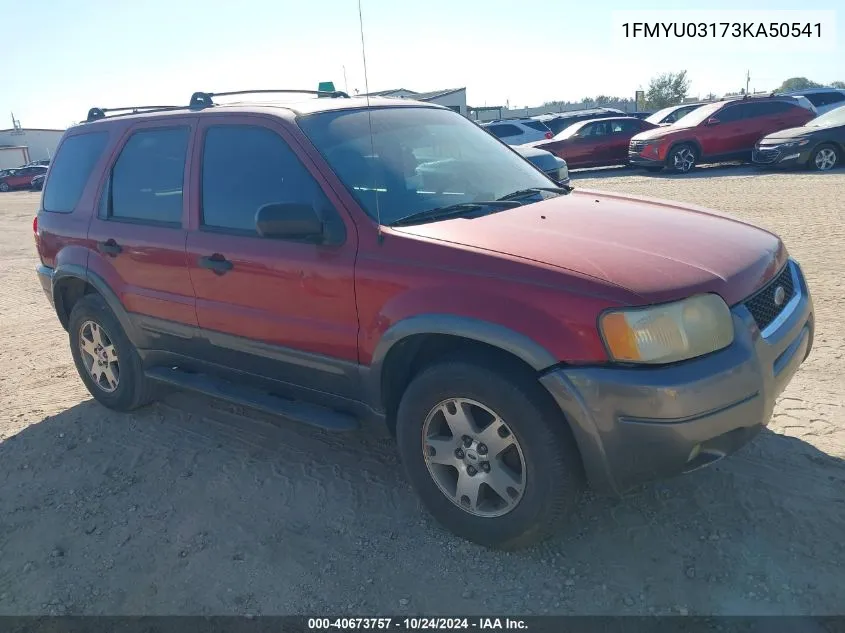 2003 Ford Escape Xlt VIN: 1FMYU03173KA50541 Lot: 40673757