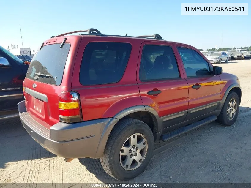 2003 Ford Escape Xlt VIN: 1FMYU03173KA50541 Lot: 40673757