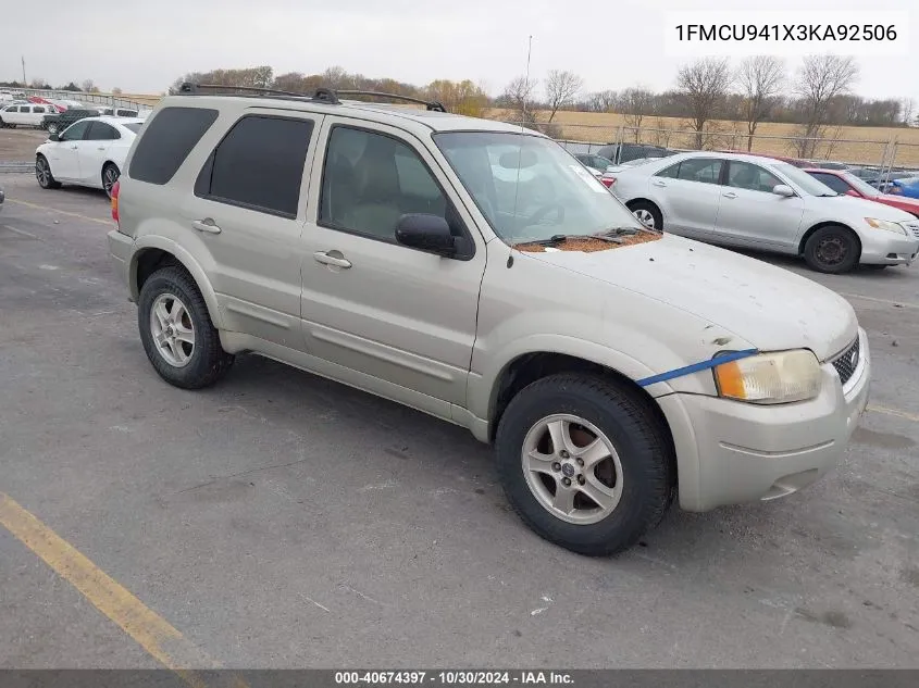 2003 Ford Escape Limited VIN: 1FMCU941X3KA92506 Lot: 40674397