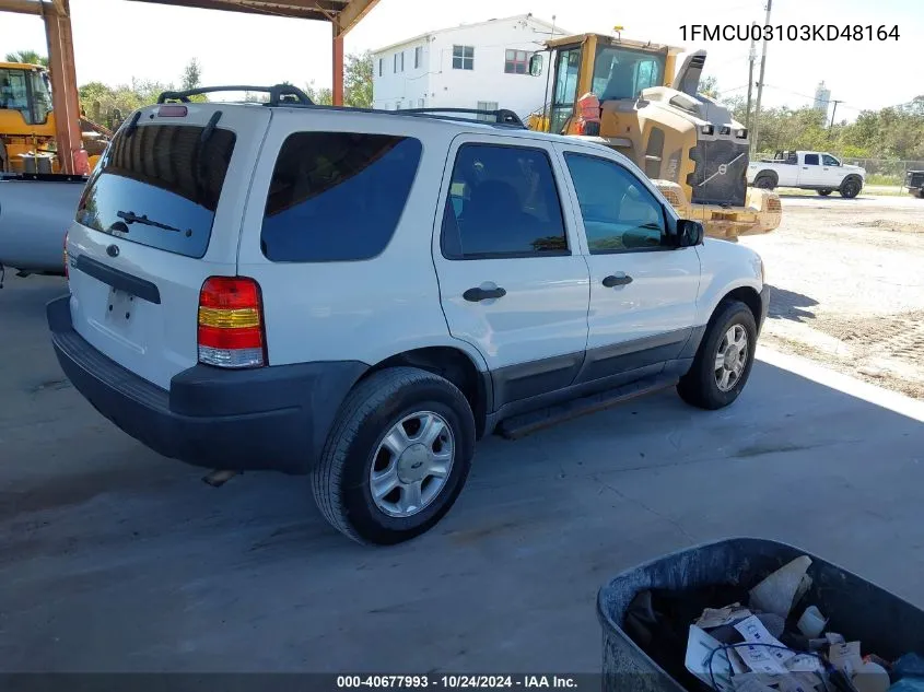 2003 Ford Escape Xlt VIN: 1FMCU03103KD48164 Lot: 40677993