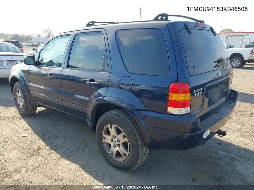 2003 Ford Escape Limited VIN: 1FMCU94153KB46505 Lot: 40680859