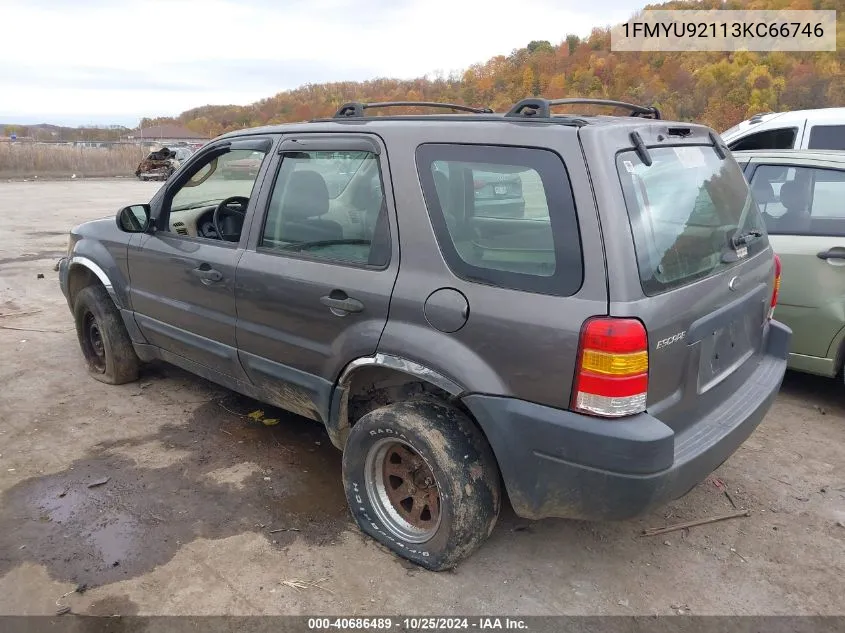 2003 Ford Escape Xls VIN: 1FMYU92113KC66746 Lot: 40686489