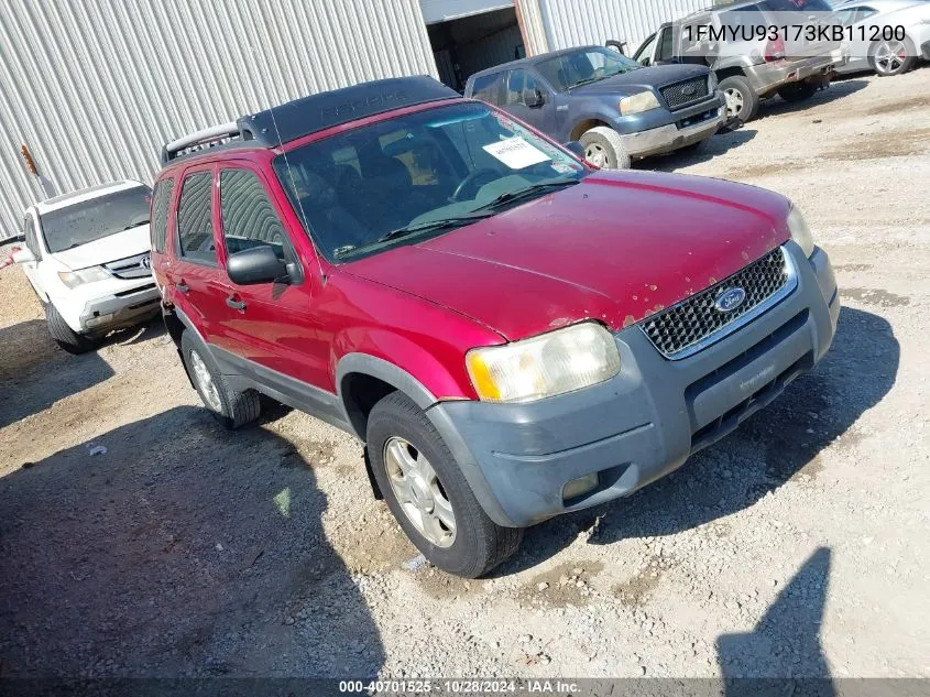 2003 Ford Escape Xlt VIN: 1FMYU93173KB11200 Lot: 40701525