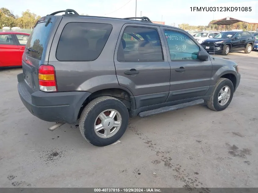 2003 Ford Escape Xlt VIN: 1FMYU03123KD91085 Lot: 40737815