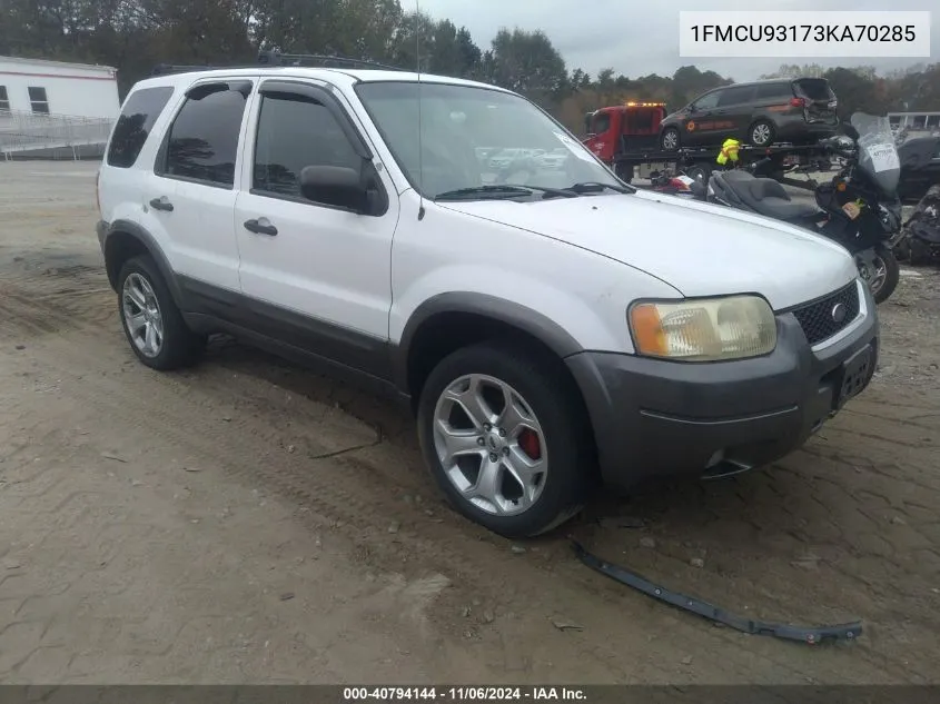 2003 Ford Escape Xlt VIN: 1FMCU93173KA70285 Lot: 40794144