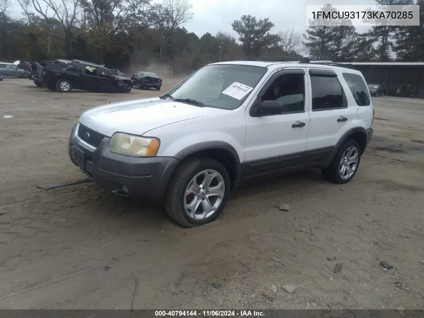 2003 Ford Escape Xlt VIN: 1FMCU93173KA70285 Lot: 40794144