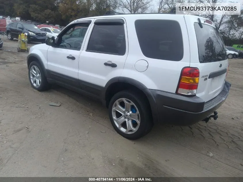 2003 Ford Escape Xlt VIN: 1FMCU93173KA70285 Lot: 40794144