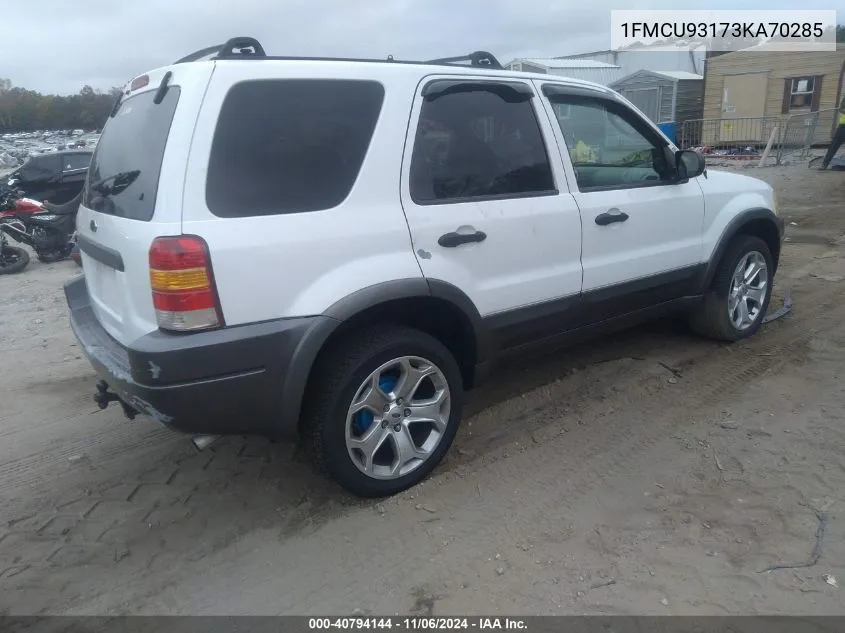 2003 Ford Escape Xlt VIN: 1FMCU93173KA70285 Lot: 40794144