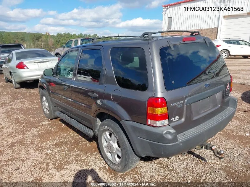 2003 Ford Escape Xlt VIN: 1FMCU03123KA61568 Lot: 40857852