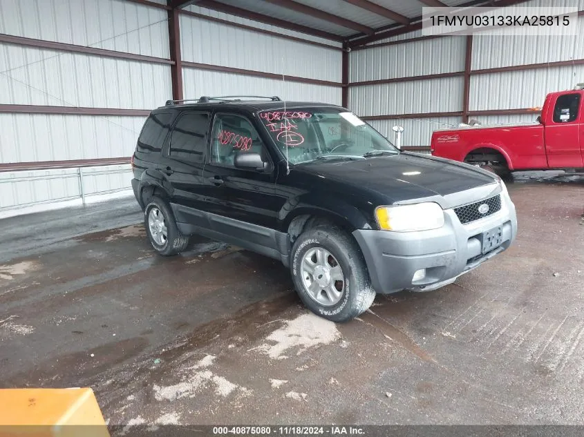 2003 Ford Escape Xlt VIN: 1FMYU03133KA25815 Lot: 40875080