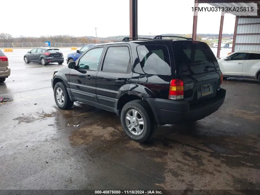 2003 Ford Escape Xlt VIN: 1FMYU03133KA25815 Lot: 40875080