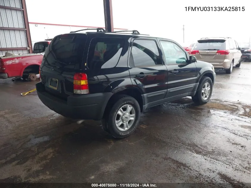 2003 Ford Escape Xlt VIN: 1FMYU03133KA25815 Lot: 40875080