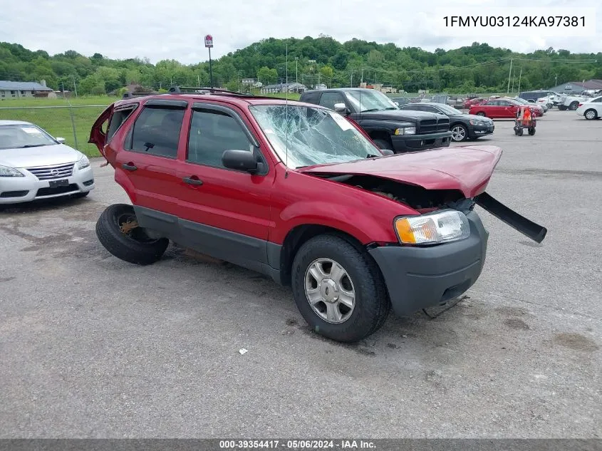 2004 Ford Escape Xlt VIN: 1FMYU03124KA97381 Lot: 39354417