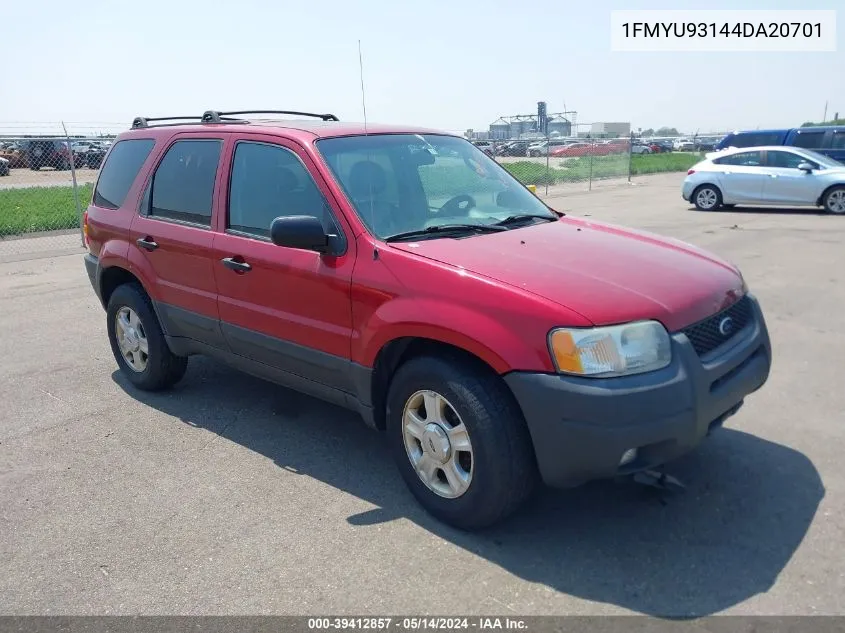 2004 Ford Escape Xlt VIN: 1FMYU93144DA20701 Lot: 39412857