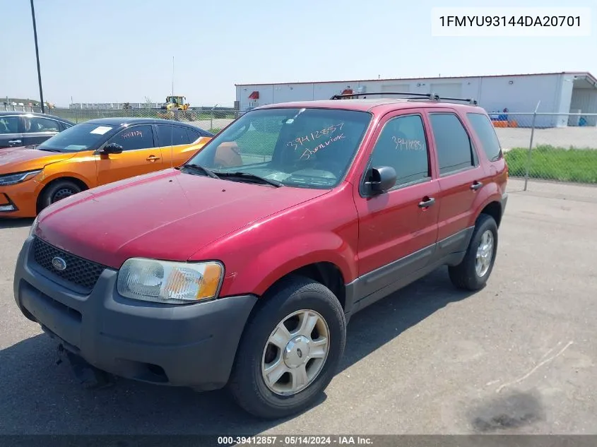 2004 Ford Escape Xlt VIN: 1FMYU93144DA20701 Lot: 39412857