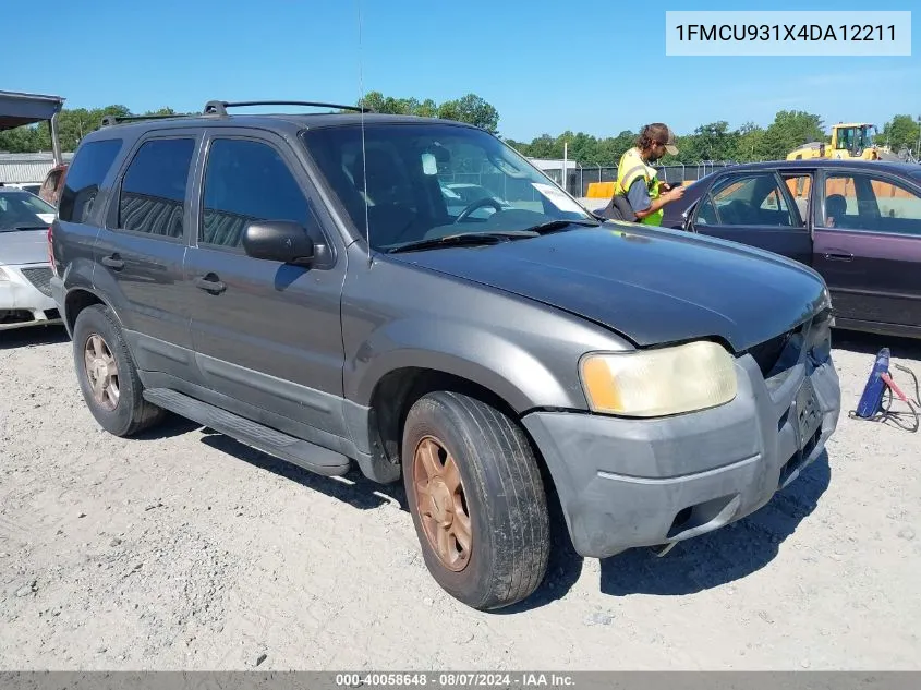 2004 Ford Escape Xlt VIN: 1FMCU931X4DA12211 Lot: 40058648