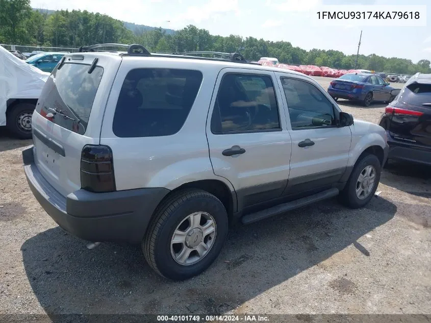 2004 Ford Escape Xlt VIN: 1FMCU93174KA79618 Lot: 40101749