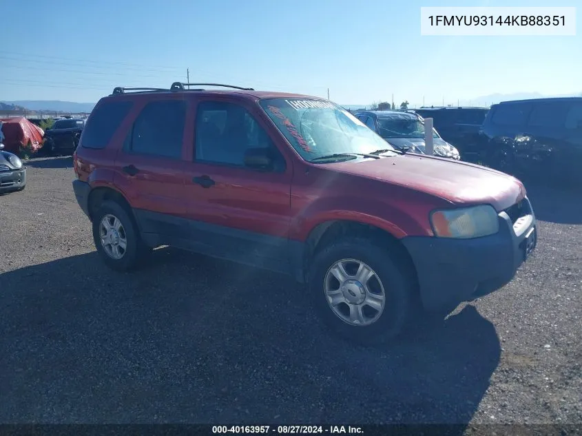 2004 Ford Escape Xlt VIN: 1FMYU93144KB88351 Lot: 40163957