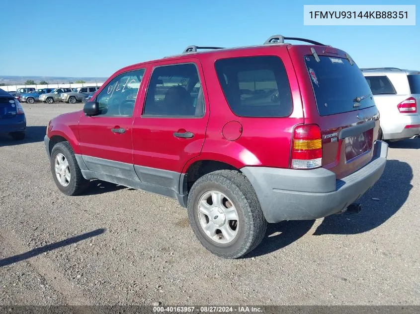 2004 Ford Escape Xlt VIN: 1FMYU93144KB88351 Lot: 40163957