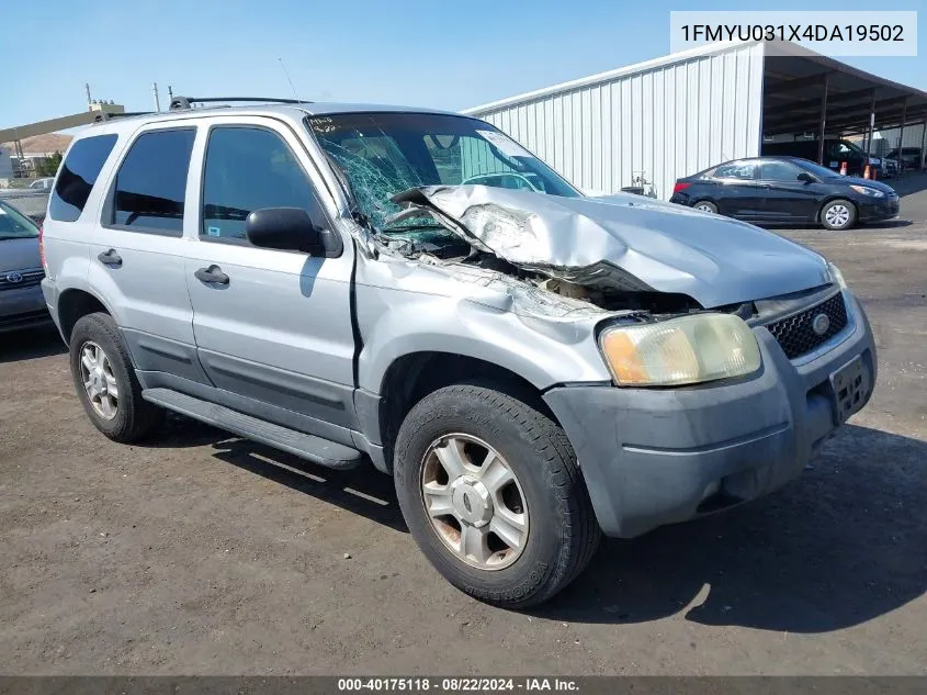 2004 Ford Escape Xlt VIN: 1FMYU031X4DA19502 Lot: 40175118